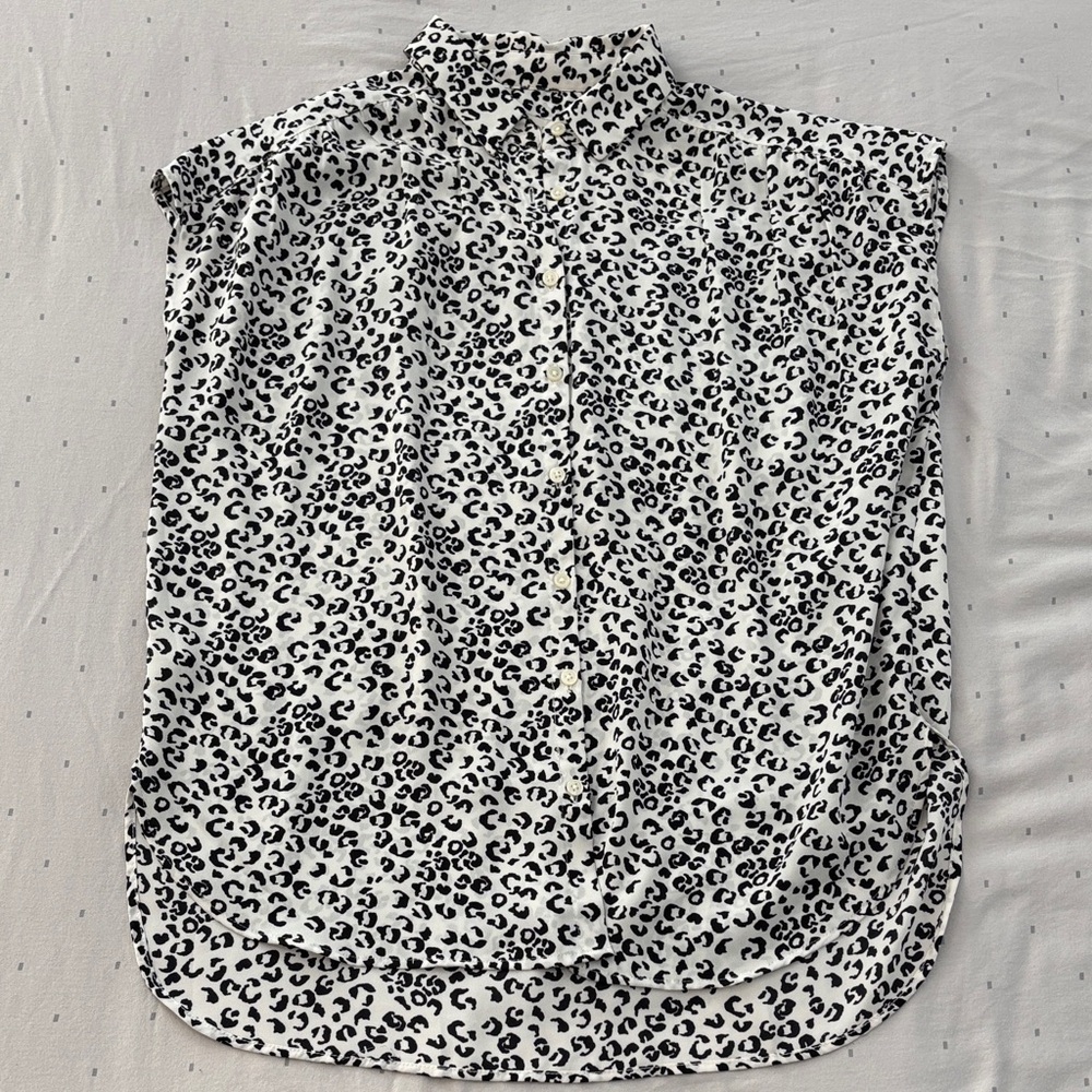 LOFT Leopard Print Sleeveless Blouse